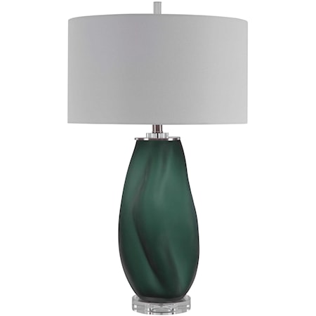 Esmeralda Green Glass Table Lamp